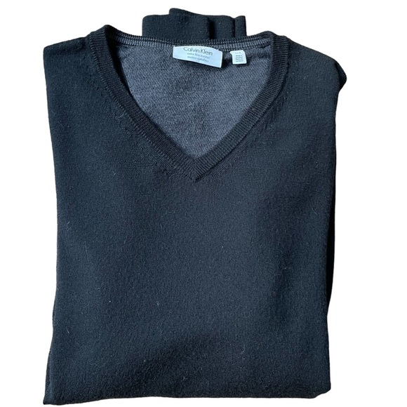 Calvin Klein Other - CK Calvin Klein 100% Merino Wool V-neck Black Pullover Sweater‎ Size: L
